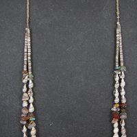 Southwestern Bohemian Shell and Gemstone Heishi Bead Necklace 32"