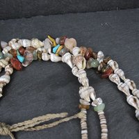 Southwestern Bohemian Shell and Gemstone Heishi Bead Necklace 32"