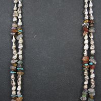 Southwestern Bohemian Shell and Gemstone Heishi Bead Necklace 32"