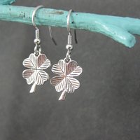 Sterling Silver 4 Leaf Clover Earrings