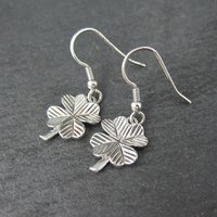 Sterling Silver 4 Leaf Clover Earrings