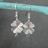 Sterling Silver 4 Leaf Clover Earrings