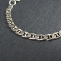 Vintage Sterling Mariner Anchor Chain Bracelet 7 Inches