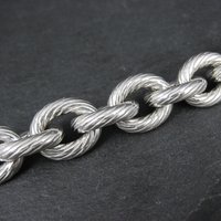Chunky Sterling Silver Toggle Bracelet 7.5 Inches Vintage Italian Estate Jewelry