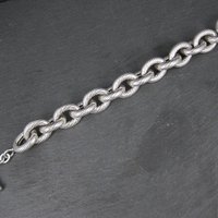Chunky Sterling Silver Toggle Bracelet 7.5 Inches Vintage Italian Estate Jewelry