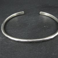 Simple Navajo Sterling Stamped Cuff Bracelet 6.75 Inches