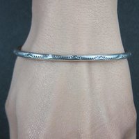 Simple Navajo Sterling Stamped Cuff Bracelet 6.75 Inches