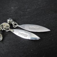 Dainty Southwestern Sterling Inlay Earrings Estate Silver