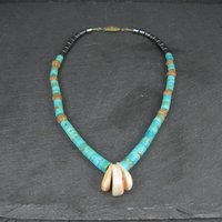 Vintage Pueblo Turquoise Heishi Necklace 13" Kids Native American