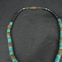 Vintage Pueblo Turquoise Heishi Necklace 13" Kids Native American