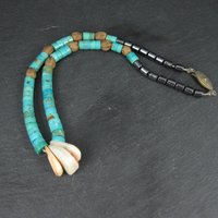 Vintage Pueblo Turquoise Heishi Necklace 13" Kids Native American