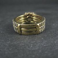 Vermeil Sterling Silver Cz Bridal Wedding Rings Set Size 7
