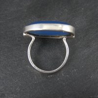 Sterling Silver Blue Chalcedony Ring Size 6