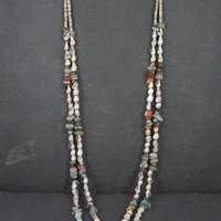 Southwestern Bohemian Shell and Gemstone Heishi Bead Necklace 32"