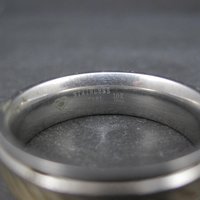 Mens Two Tone Stainless Steel and 10K Yellow Gold Band Ring Size 12