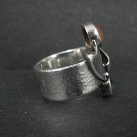 Vintage Sterling Silver Sunstone Emerald Ring Size 6 One of a Kind