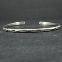 Simple Navajo Sterling Stamped Cuff Bracelet 6.75 Inches