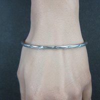 Simple Navajo Sterling Stamped Cuff Bracelet 6.75 Inches