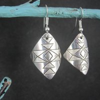 Southwestern Sterling Silver Stamped Earrings