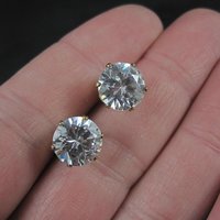 Vintage 9mm Cz Stud Earrings 14K Gold Filled New Old Stock