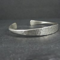 Vintage Hammered Sterling Silver Cuff Bracelet 6.75 Inches