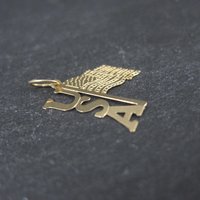 Dainty 14K USA Flag Pendant Charm Vintage Estate