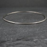 Dainty Sterling Twisted Bangle Bracelet 7.5 Inches