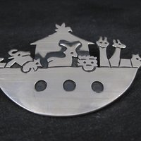 Vintage Noahs Ark Brooch Pendant Mexican Sterling Silver