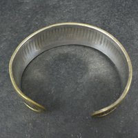 Vintage Sterling and Brass Cuff Bracelet 6 Inches Mexican Silver