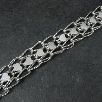 Vintage Sterling Heart Bracelet 7.5 Inches