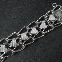 Vintage Sterling Heart Bracelet 7.5 Inches