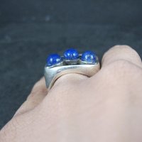 Mod Sterling Silver Lapis Lazuli Ring Size 7.5