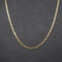 Italian Vermeil Sterling Flat Mariner Chain Necklace 4mm 20 Inches