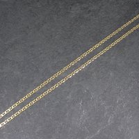 Italian Vermeil Sterling Flat Mariner Chain Necklace 4mm 20 Inches