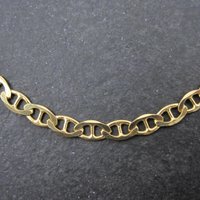 Italian Vermeil Sterling Flat Mariner Chain Necklace 4mm 20 Inches