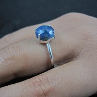 Sterling Silver Kyanite Solitaire Ring Size 6