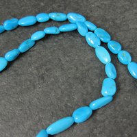 Simple Vintage Southwestern Turquoise Bead Necklace 18" Sterling Silver Native American Estate