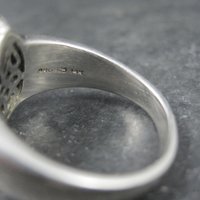 Large Sterling Silver and 14K Smoky Quartz Ring Size 9