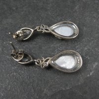 Vintage Sterling Silver Mother of Pearl Marcasite Earrings