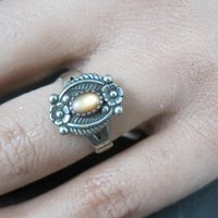 Southwestern Sterling Orange Moon Glow Ring Size 5.5 New Old Stock