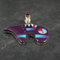 Southwestern Inlaid Bear Pendant