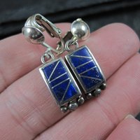 Southwestern Sterling Lapis Lazuli Inlay Earrings