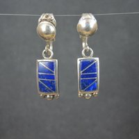 Southwestern Sterling Lapis Lazuli Inlay Earrings