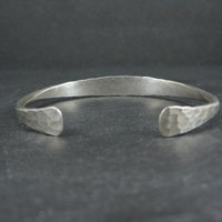 Vintage Hammered Sterling Silver Cuff Bracelet 6.75 Inches