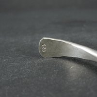 Vintage Hammered Sterling Silver Cuff Bracelet 6.75 Inches