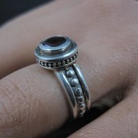 Estate Sterling Amethyst Ring Size 4.5