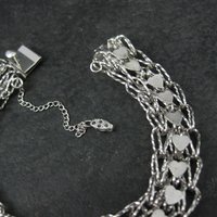 Vintage Sterling Heart Bracelet 7.5 Inches