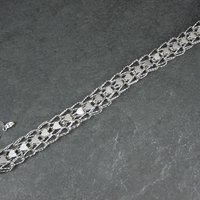 Vintage Sterling Heart Bracelet 7.5 Inches