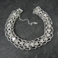 Vintage Sterling Heart Bracelet 7.5 Inches