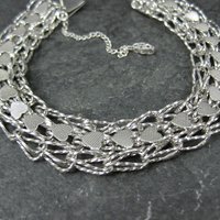 Vintage Sterling Heart Bracelet 7.5 Inches